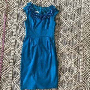 London Times Aqua MIDI Dress with Waist